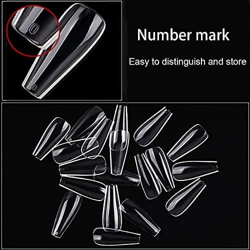 Ohlove Clear Coffin Nail Tips Full Cover Ballerina False Nail Tips 500 Piece Assortment | DIY Nail Art for Acrylic Application thumbnail 6