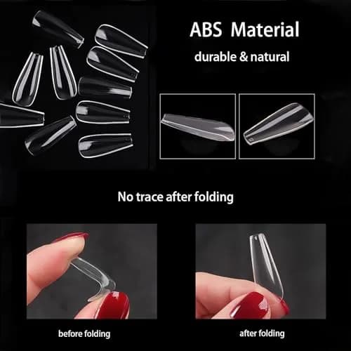 Ohlove Clear Coffin Nail Tips Full Cover Ballerina False Nail Tips 500 Piece Assortment | DIY Nail Art for Acrylic Application thumbnail 4