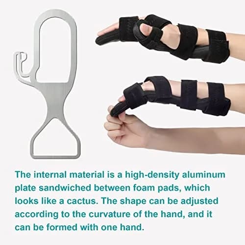 Sylong Stroke Resting Hand Splint Black L/XL | Adjustable Night Wrist Brace for Carpal Tunnel Pain & Tendonitis thumbnail 4