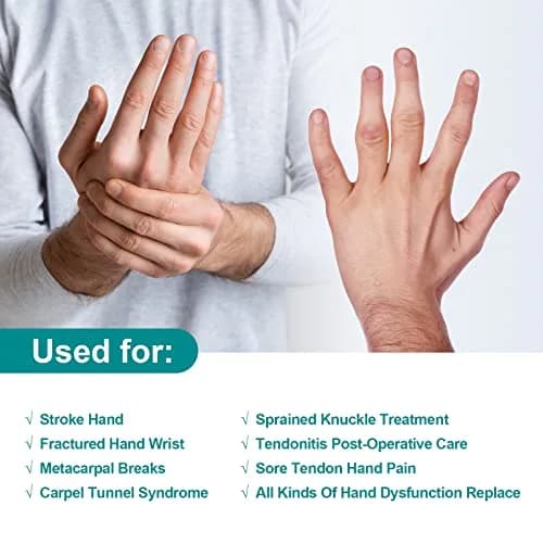 Sylong Stroke Resting Hand Splint Black L/XL | Adjustable Night Wrist Brace for Carpal Tunnel Pain & Tendonitis thumbnail 3