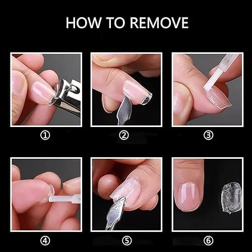 Ohlove Square Nail Tips Full Cover Clear Fake Nail Tips for Acrylic Nails, Size 0~9 (500 Count) thumbnail 7