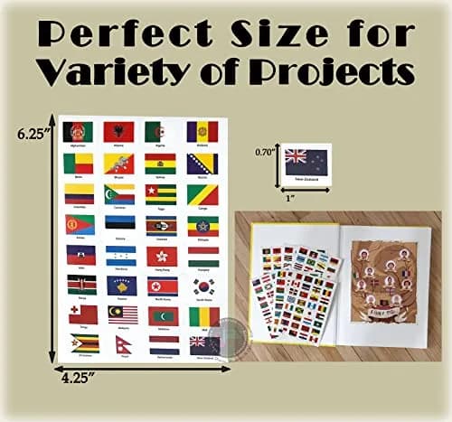 SJPRINTER World Flags Stickers - 192 Countries Transparent Planner Travel Stickers | Classic Multicolor Variety Pack thumbnail 4