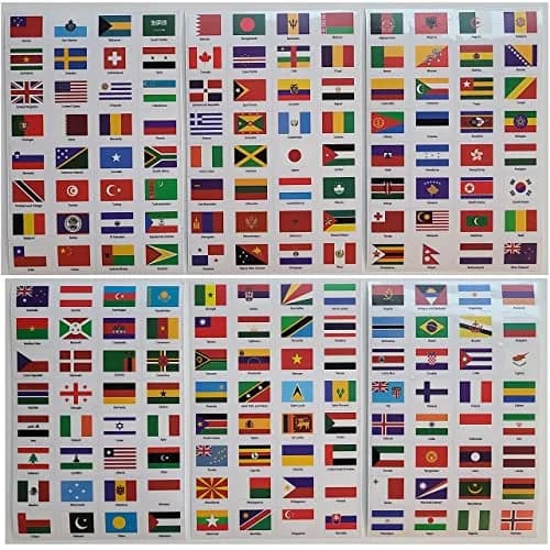SJPRINTER World Flags Stickers - 192 Countries Transparent Planner Travel Stickers | Classic Multicolor Variety Pack thumbnail 7
