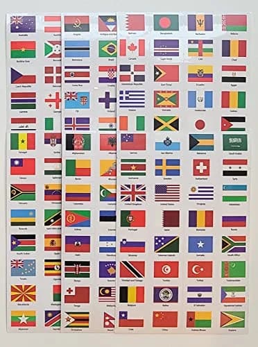 SJPRINTER World Flags Stickers - 192 Countries Transparent Planner Travel Stickers | Classic Multicolor Variety Pack thumbnail 9