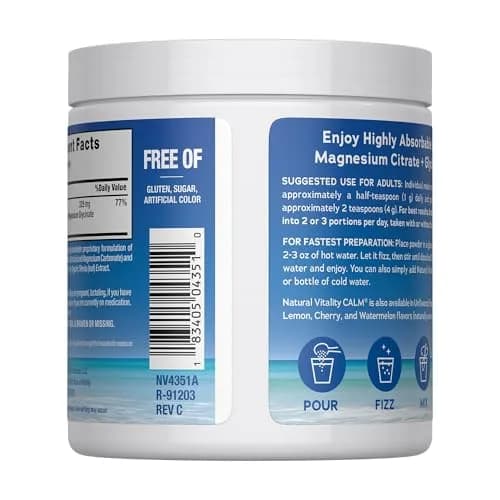 Natural Vitality Calm Magnesium Powder 8oz | Supports Stress & Relaxation thumbnail 2