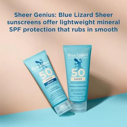 Blue Lizard Sheer Face Mineral SPF 50 Sunscreen Lotion, 1.7 fl oz | Blue Light & UVB Protection, Nourishes & Hydrates thumbnail 7