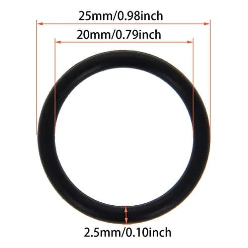 Aicosineg Buna-N O-Ring 25x20x2.5mm | Nitrile Rubber Seal for Plumbing & Mechanical Use thumbnail 3