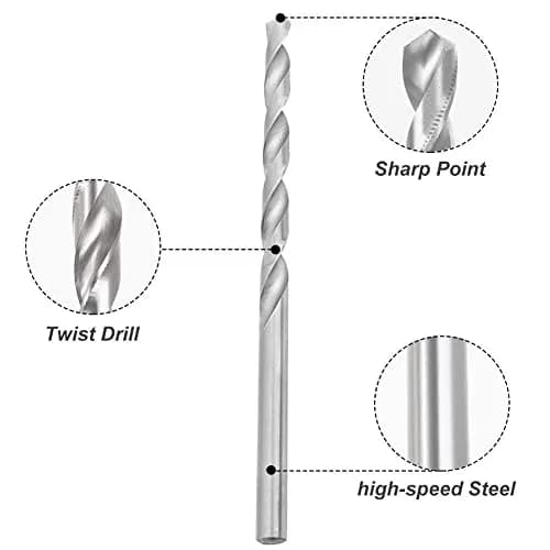 Hegebeck Extra Long Drill Bit Set, Twist Drill Bits, 7mm Dia Round Shank 350mm High Speed Steel for Metal Aluminum Alloy Iron | Durable & Precise (70-120 chars) thumbnail 5