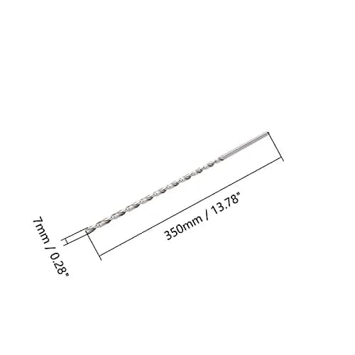 Hegebeck Extra Long Drill Bit Set, Twist Drill Bits, 7mm Dia Round Shank 350mm High Speed Steel for Metal Aluminum Alloy Iron | Durable & Precise (70-120 chars) thumbnail 2