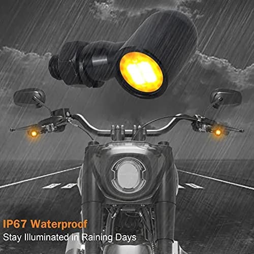 QUASCO Mini LED Turn Signal Lights with 8mm Mount, Amber Light, 12V DC | Universal Motorcycle Indicators thumbnail 4