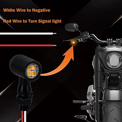 QUASCO Mini LED Turn Signal Lights with 8mm Mount, Amber Light, 12V DC | Universal Motorcycle Indicators thumbnail 5