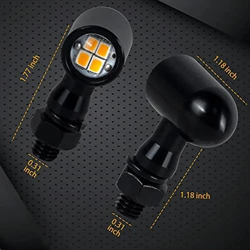 QUASCO Mini LED Turn Signal Lights with 8mm Mount, Amber Light, 12V DC | Universal Motorcycle Indicators thumbnail 6