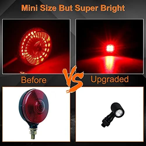 QUASCO Mini LED Motorcycle Turn Signals Brake Tail Light Pair | Universal 12V DC Rear Fitment thumbnail 4