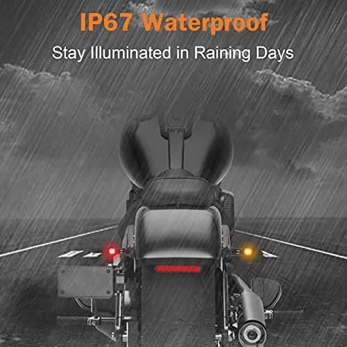 QUASCO Mini LED Motorcycle Turn Signals Brake Tail Light Pair | Universal 12V DC Rear Fitment thumbnail 5