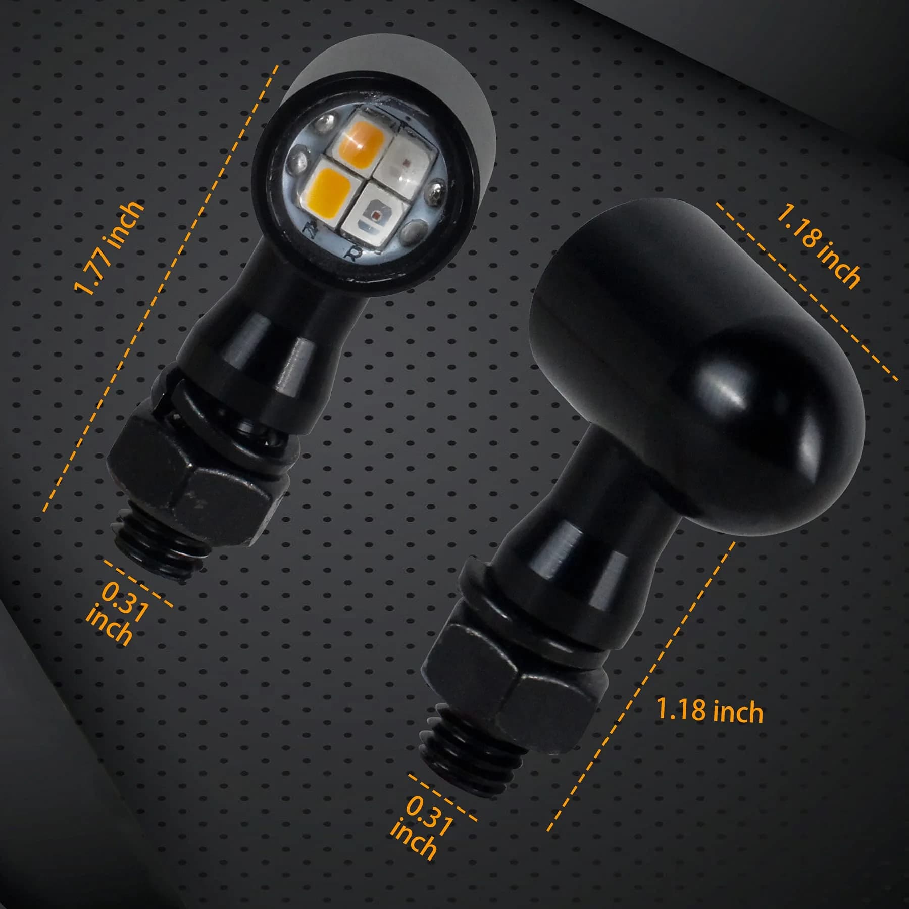 QUASCO Mini LED Motorcycle Turn Signals Brake Tail Light Pair | Universal 12V DC Rear Fitment - view 6