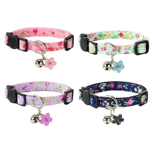 Yizepet Cat Collars with Bells, Breakaway Kitten Collar, Cute Kitty Collar, Pet Supplies Accessories | Adjustable Floral Design (70-120 chars) thumbnail 2
