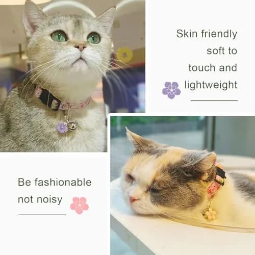 Yizepet Cat Collars with Bells, Breakaway Kitten Collar, Cute Kitty Collar, Pet Supplies Accessories | Adjustable Floral Design (70-120 chars) thumbnail 4