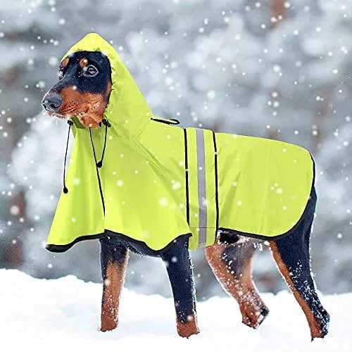 Ezierfy Waterproof Raincoats for Dogs - Adjustable Pet Raincoat Jacket, Lightweight Dog Hooded Rain Coat Waterproof Rain Poncho for Small to X-Large Dogs (Neon Green, Large) thumbnail 8