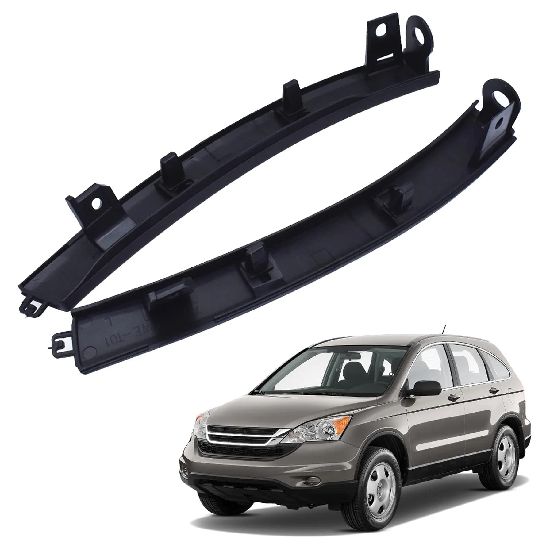 munirater Front & Rear Bumper Filler Set for 2007-2011 CR-V | Primed, Durable Plastic — Black