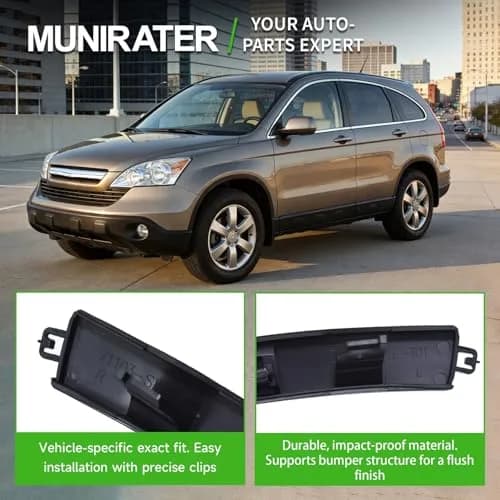munirater Front & Rear Bumper Filler Set for 2007-2011 CR-V | Primed, Durable Plastic thumbnail 8