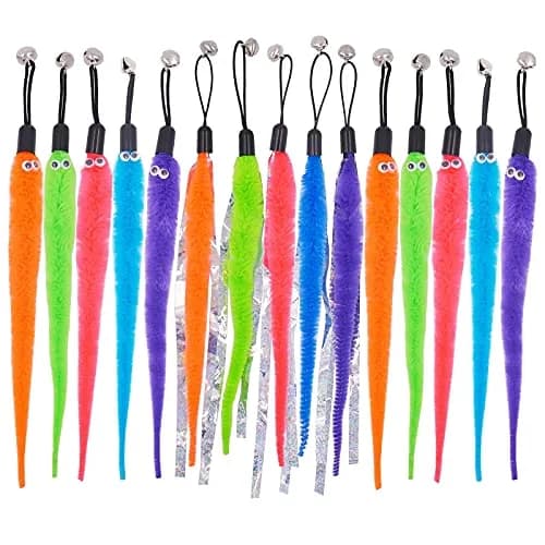 TIENAILING Cat Toy Worm Refills | 15 Pieces Interactive Cat Wand Attachments for Indoor Cats thumbnail 1
