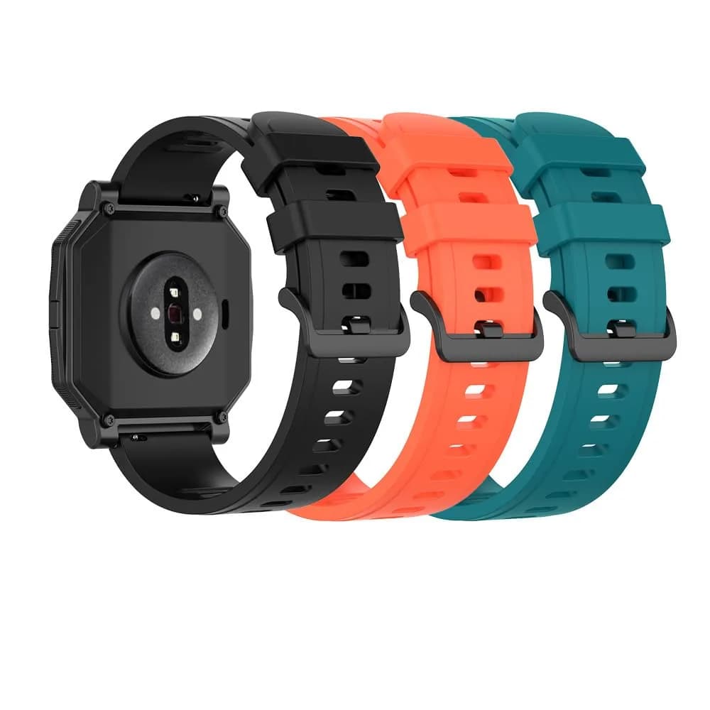 Senter 3-Pack 20mm Silicone Sport Bands for Amazfit & Samsung Watches - Black, Orange, Green - main product image