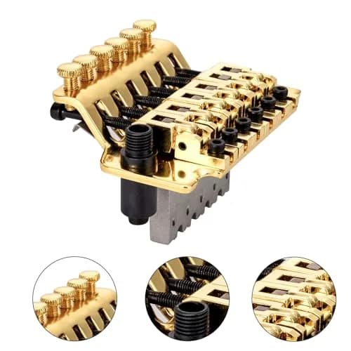 Swhmc Gold 2-Point Double Locking Tremolo Bridge for Stratocaster 93mm (3.66inch) | Tuning Stability for Whammy Bar Use thumbnail 5