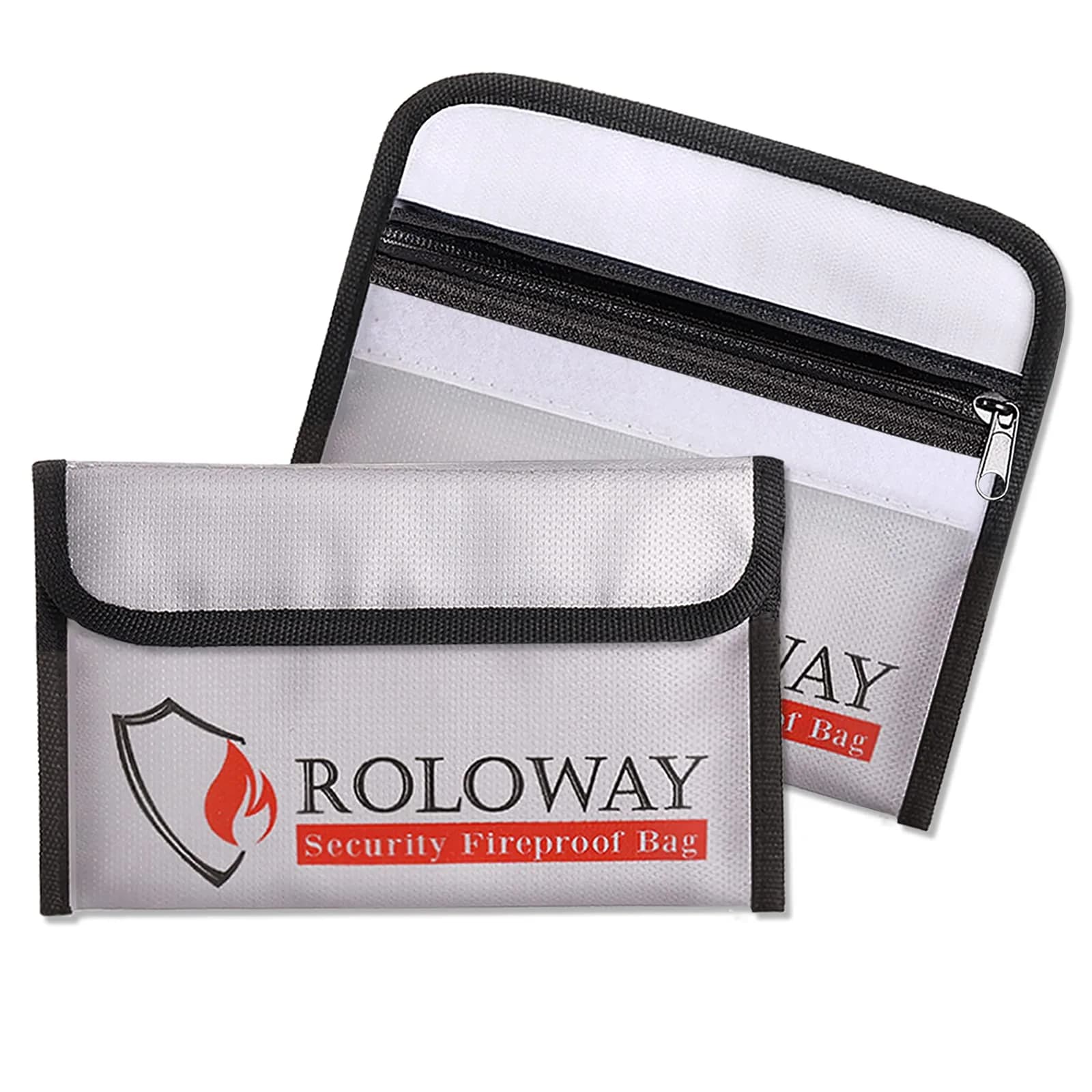 ROLOWAY Small Fireproof Bag 13cm x 20cm (5 x 8 inches) | Dual-Layer Fiberglass & Silicone Protection