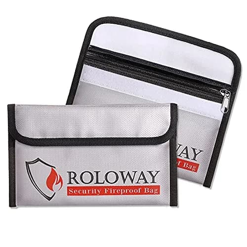 ROLOWAY Small Fireproof Bag 13cm x 20cm (5 x 8 inches) | Dual-Layer Fiberglass & Silicone Protection thumbnail 1