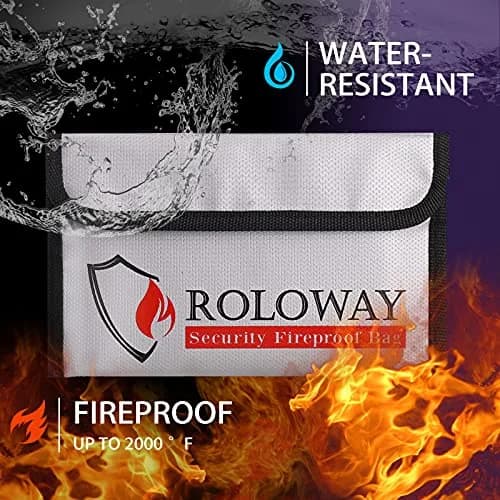 ROLOWAY Small Fireproof Bag 13cm x 20cm (5 x 8 inches) | Dual-Layer Fiberglass & Silicone Protection thumbnail 3