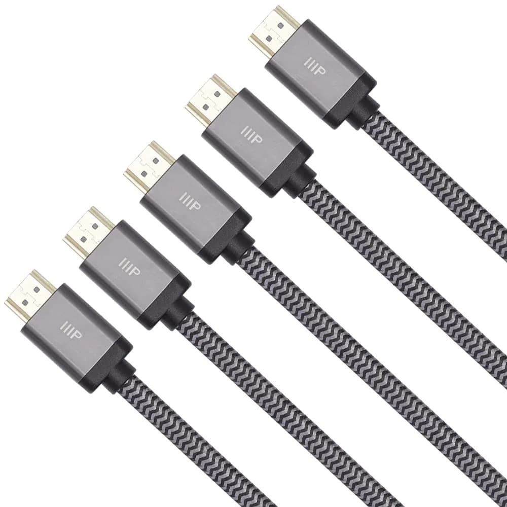 Monoprice 8K Certified Braided Ultra High Speed HDMI 2.1 Cable - 50 ft (15.24 m) Total Length | Supports 8K@60Hz, 48Gbps, Dynamic HDR - view 2