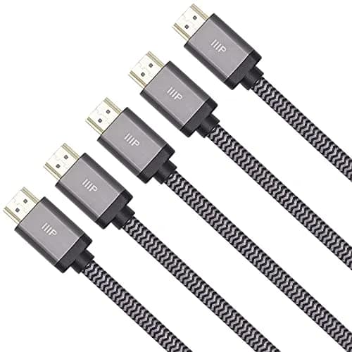 Monoprice 8K Certified Braided Ultra High Speed HDMI 2.1 Cable - 50 ft (15.24 m) Total Length | Supports 8K@60Hz, 48Gbps, Dynamic HDR thumbnail 2