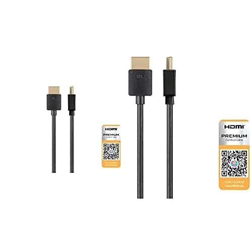 Monoprice High Speed HDMI Cable 2ft | Certified Premium 4K@60Hz HDR 18Gbps thumbnail 1