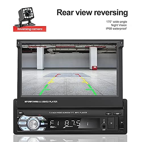 NHOPEEW Bluetooth Car Stereo 7 Inch Retractable Touchscreen with Backup Camera Support Mirror Link thumbnail 6