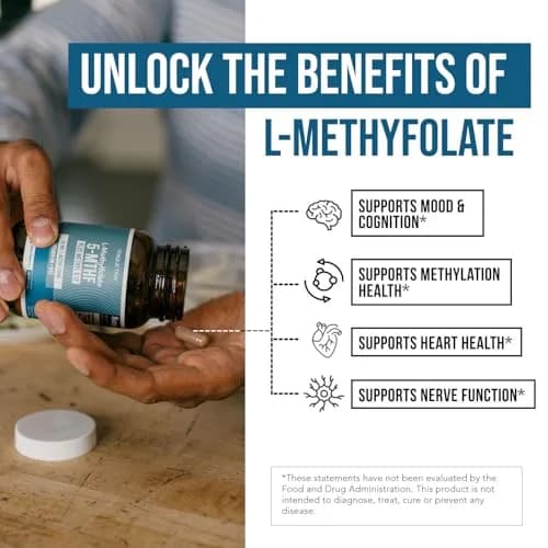 Triquetra Health L-Methylfolate 15mg Plus Methyl B12 Cofactor Capsules | Active Folate & B12 for Mood, Methylation, Cognition (60 Count) thumbnail 4