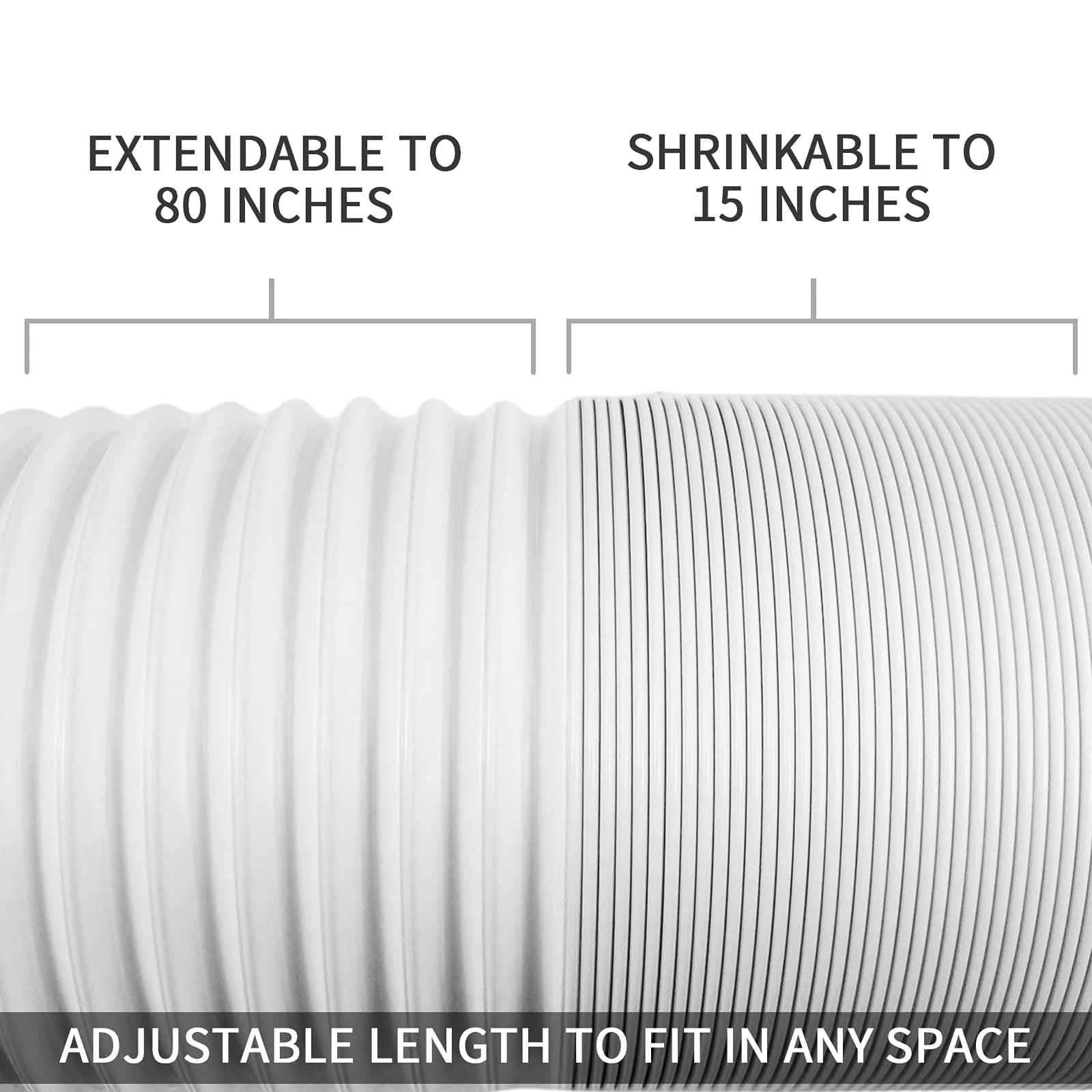 Qualward Portable Air Conditioner Hose 15 cm (5.9 Inch) Diameter, Anti-Clockwise Thread, Extends to 203 cm (80 Inch) - view 5
