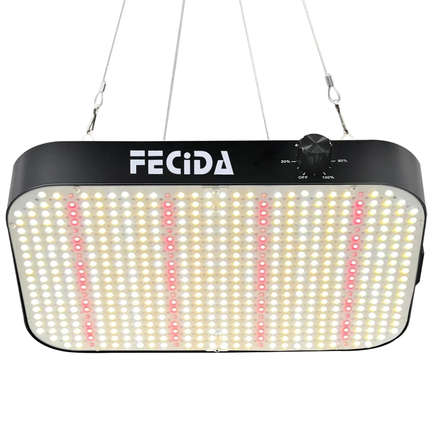 FECiDA Cruiser Series 65W Dimmable Full Spectrum LED Grow Light for 2x2 ft Coverage | Quiet Cooling Fan & Daisy Chain — 2x2 ft - 65 watts
