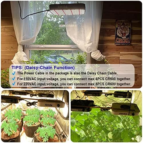 FECiDA Cruiser Series 65W Dimmable Full Spectrum LED Grow Light for 2x2 ft Coverage | Quiet Cooling Fan & Daisy Chain thumbnail 8