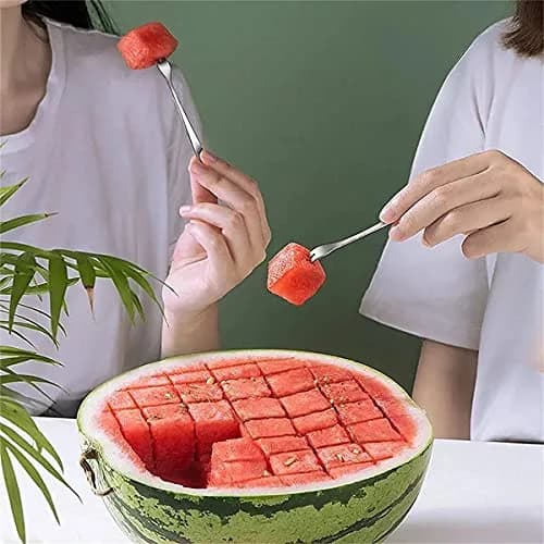 choxila Watermelon Cutter Slicer 9.44in Stainless Steel | Safe Cube Maker for Kitchen thumbnail 4
