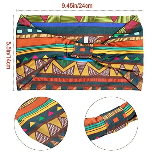 WILLBOND 4 Pcs African Headbands Wide Knotted for Women, Vintage Series | Vibrant Boho & African Style Patterns thumbnail 4