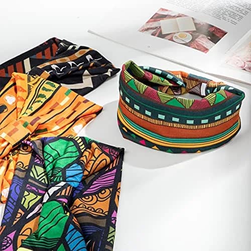 WILLBOND 4 Pcs African Headbands Wide Knotted for Women, Vintage Series | Vibrant Boho & African Style Patterns thumbnail 6