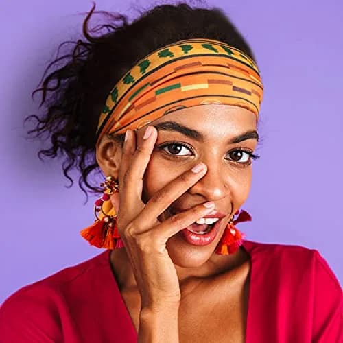 WILLBOND 4 Pcs African Headbands Wide Knotted for Women, Vintage Series | Vibrant Boho & African Style Patterns thumbnail 3