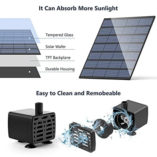 AISITIN DIY Solar Water Pump Kit with 6 Nozzles | 71cm Max Water Height thumbnail 5