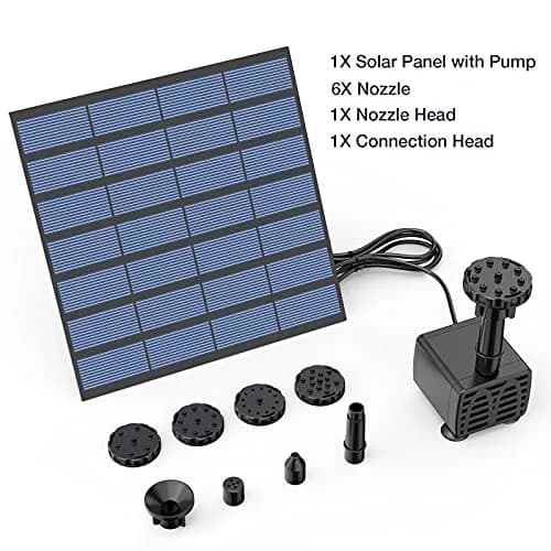 AISITIN DIY Solar Water Pump Kit with 6 Nozzles | 71cm Max Water Height thumbnail 7