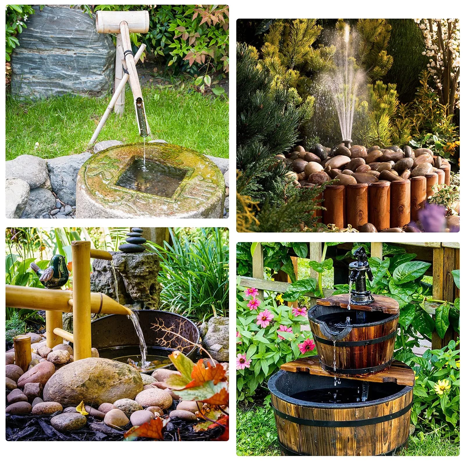 AISITIN 1.5W Solar Fountain Pump Kit with 6 Nozzles for Bird Baths, Ponds & Gardens - view 4