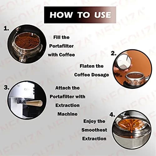 NEOUZA 51mm Bottomless Portafilter with Rosewood Handle | Includes Basket, Spoon, Mat, Brushes (1-Pack) thumbnail 6