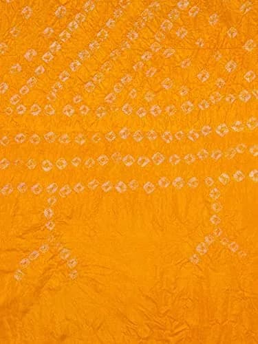 DUPATTA BAZAAR Women's Yellow Bandhini Silk Dupatta | Versatile 2.4m Silk Accessory thumbnail 5