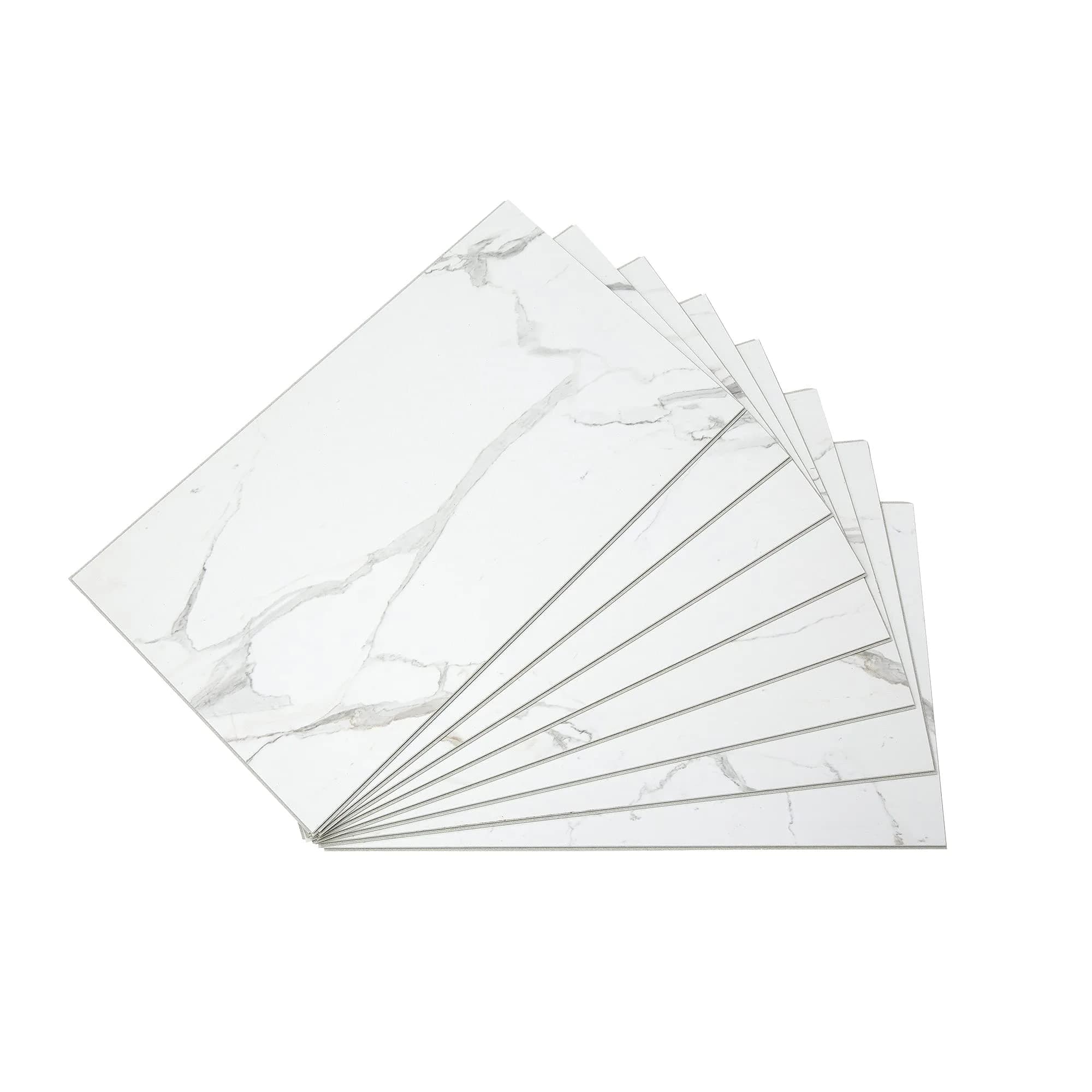 Palisade 25.6 in. x 14.8 in. Vinyl Wall Tiles in Carrara Marble (8 Pack) | Elegant DIY Natural Stone Look - main product image