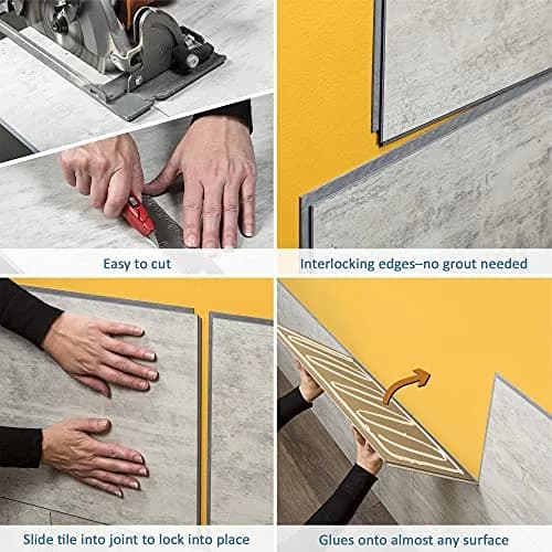 Palisade 25.6 in. x 14.8 in. Vinyl Wall Tiles in Carrara Marble (8 Pack) | Elegant DIY Natural Stone Look thumbnail 7