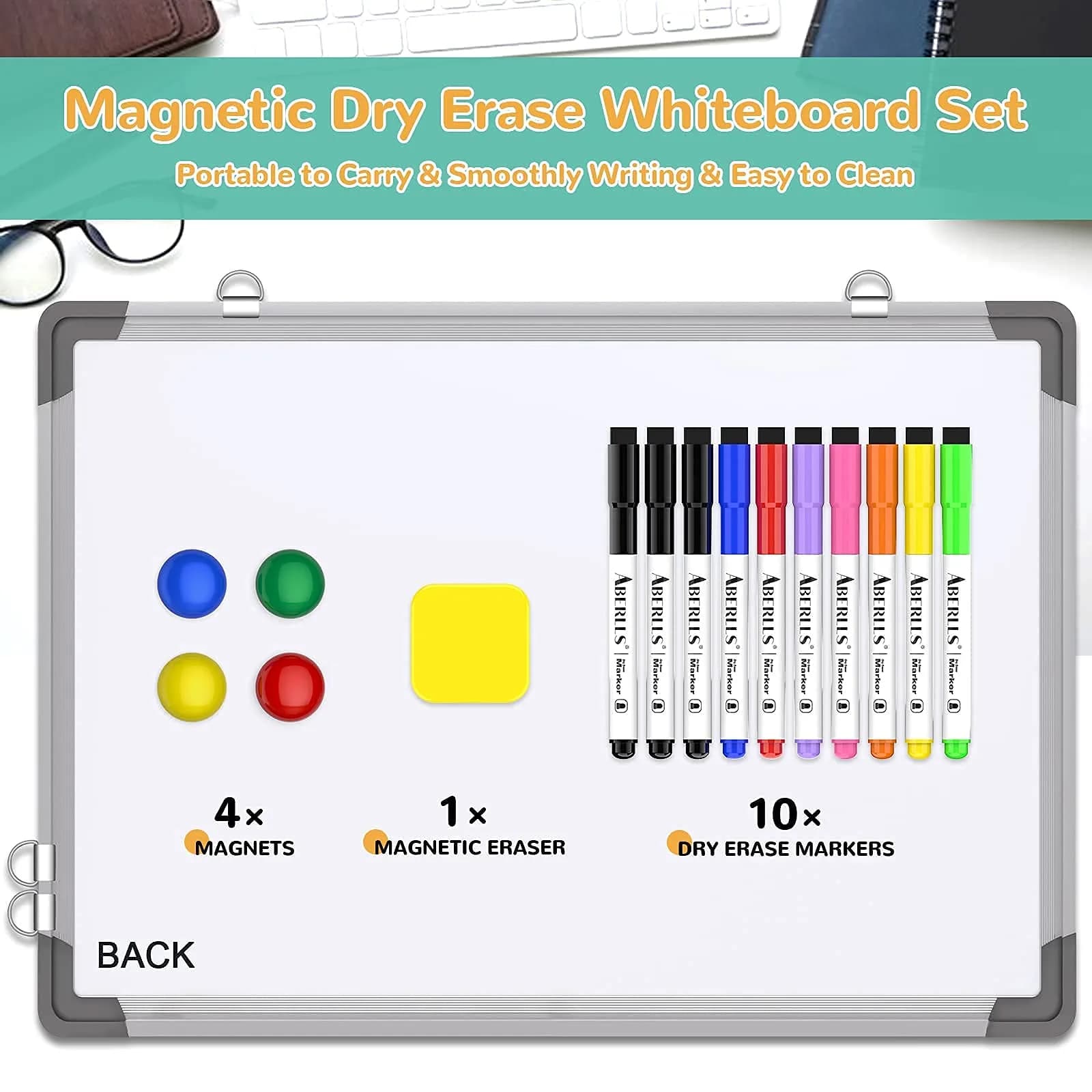 ABERLLS Monthly Calendar Whiteboard 16 x 12 Inches | Magnetic Dry Erase Board for Wall - view 6